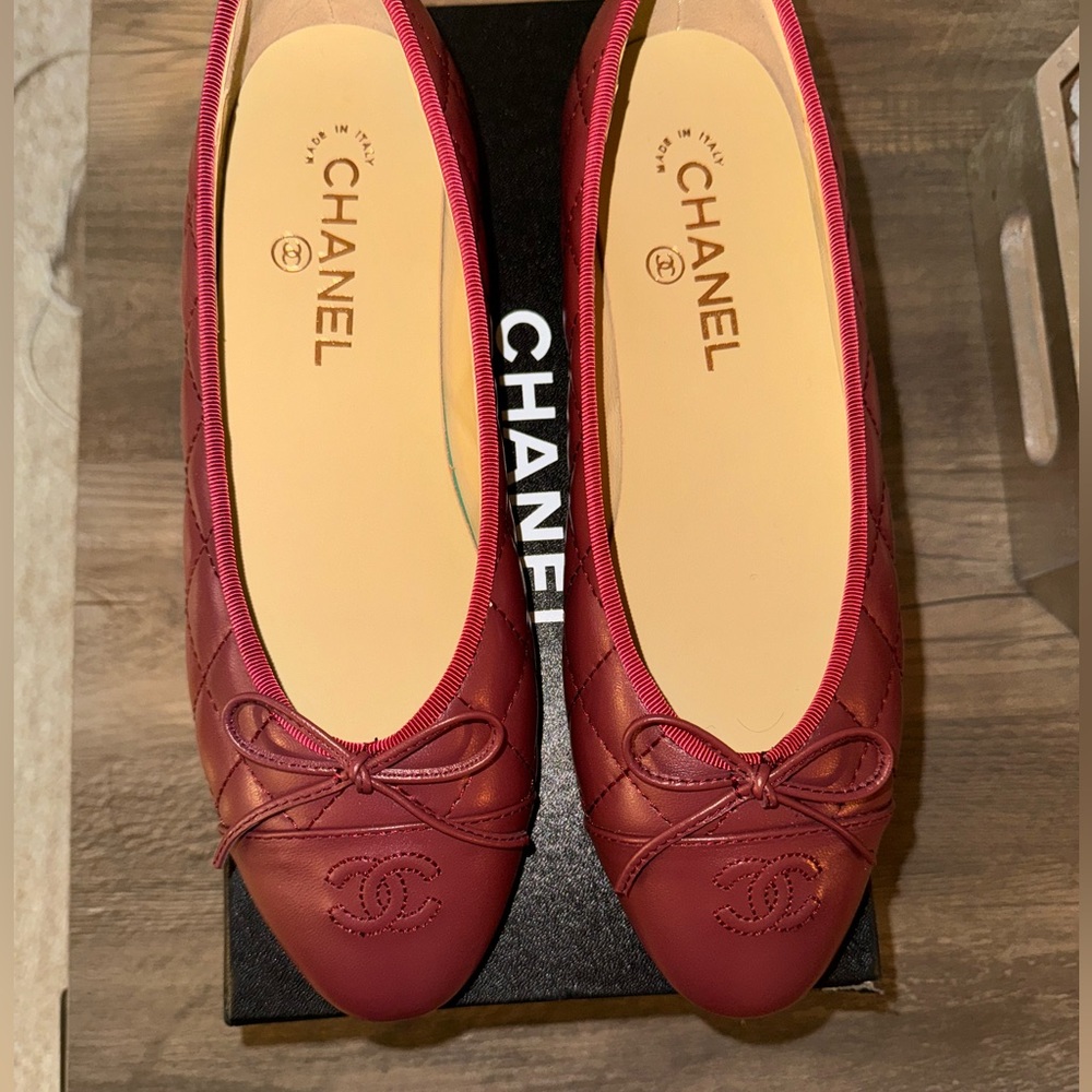 CHANEL Ballet Flats - MAROON 25.5cm Women’s US 9